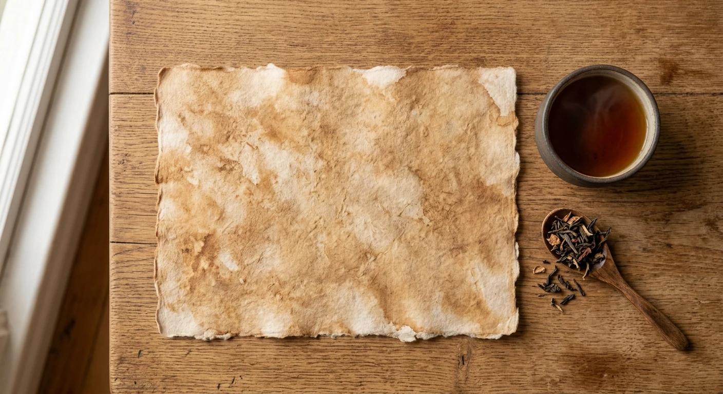Coffee and tea stained handmade paper in warm vintage tones